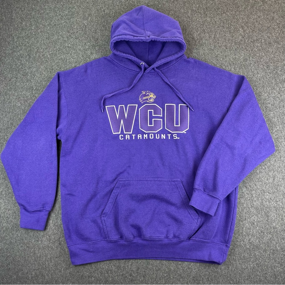 WCU Catamounts Hoodie TRT Classics Mens XL Purple Vtg Y2K University College